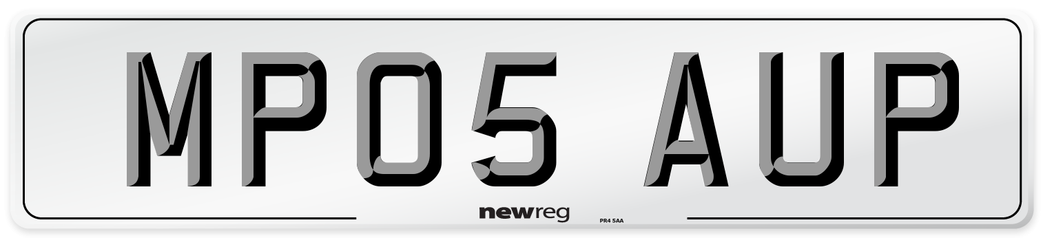 MP05 AUP Number Plate from New Reg